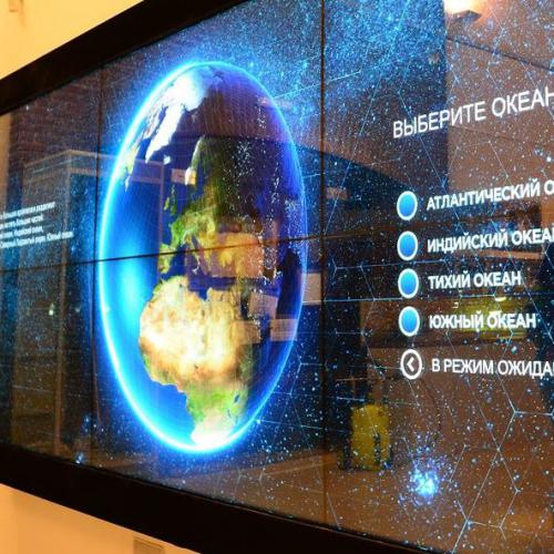 "World Oceans" videowall at Museum of the Oceans